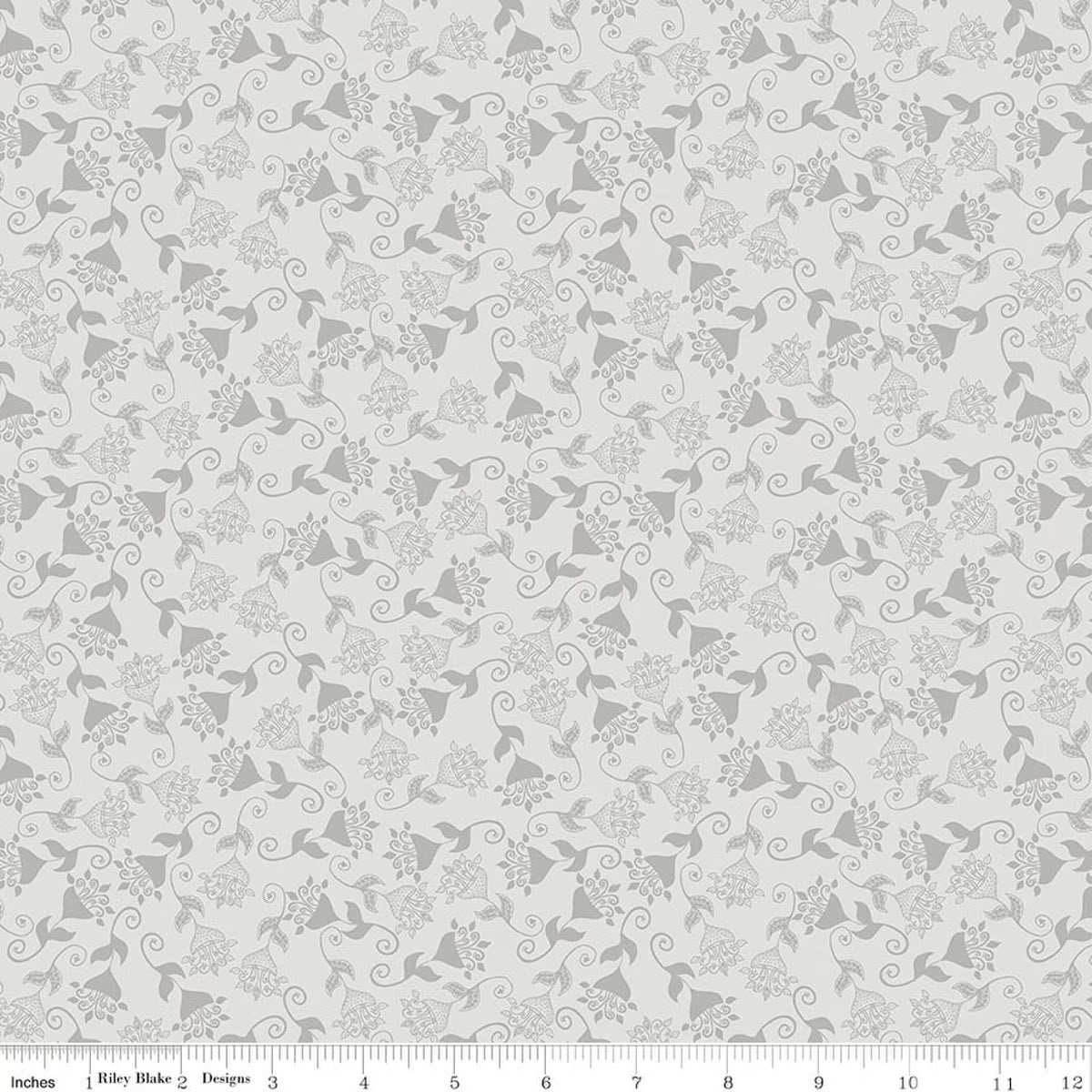 Where the Wild Flowers Are C18253-SILVER Whimsy Silver Judi Madsen Riley Blake Half Yard