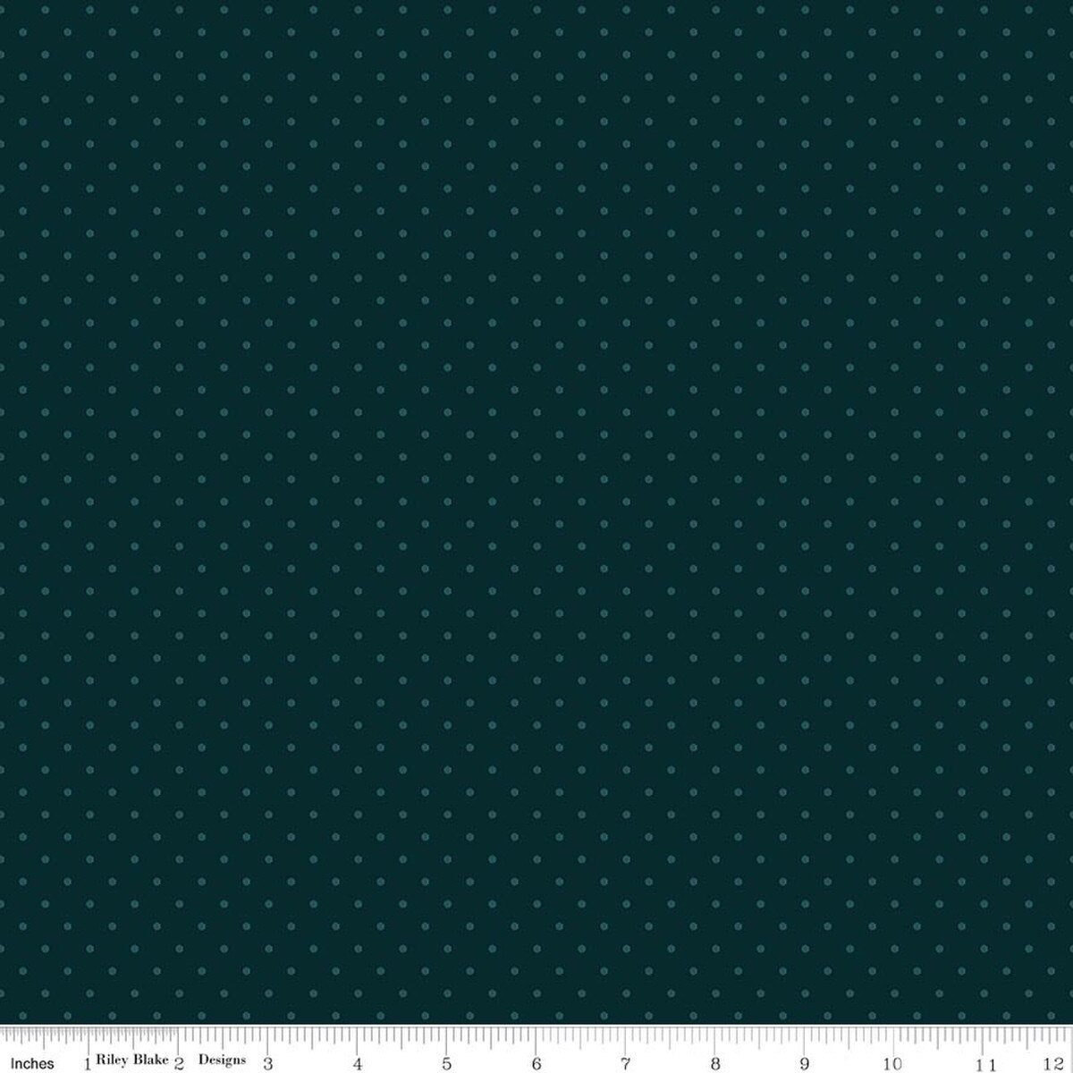 Where the Wild Flowers Are C18254-DKTEAL Dots Dark Teal Judi Madsen Riley Blake Half Yard