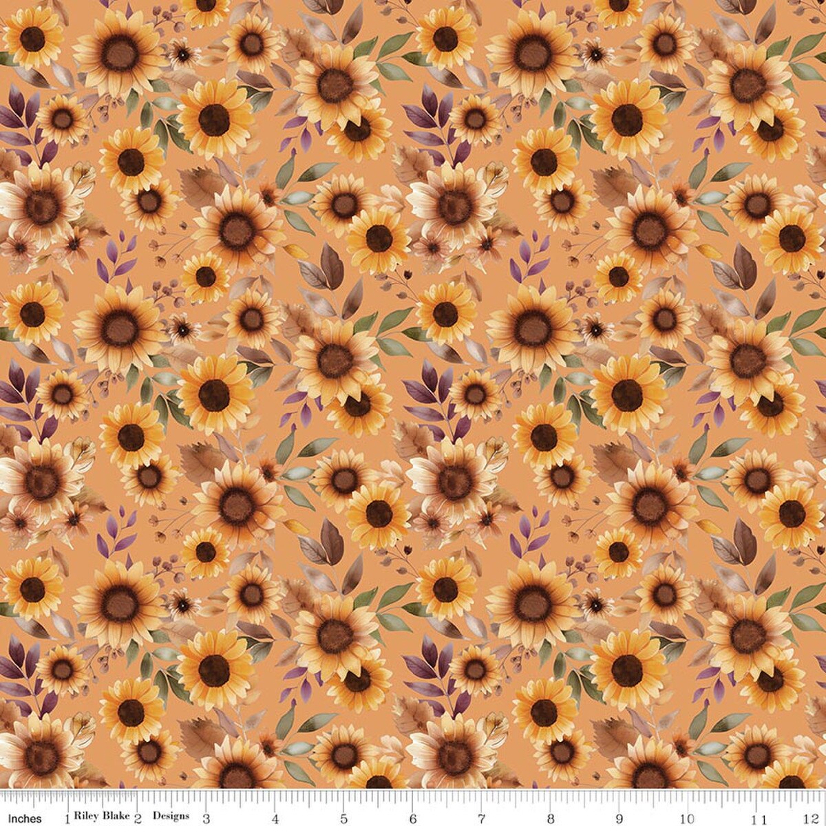 Harvest on the Prairie Sunflowers Marmalade Modern Prairie Riley Blake C18280­-MARMALADE Half Yard