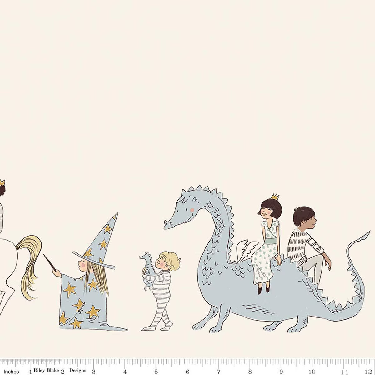 Story Land Magic Parade Border Print Cream C18306-CREAM Sarah Jane Riley Blake Half Yard