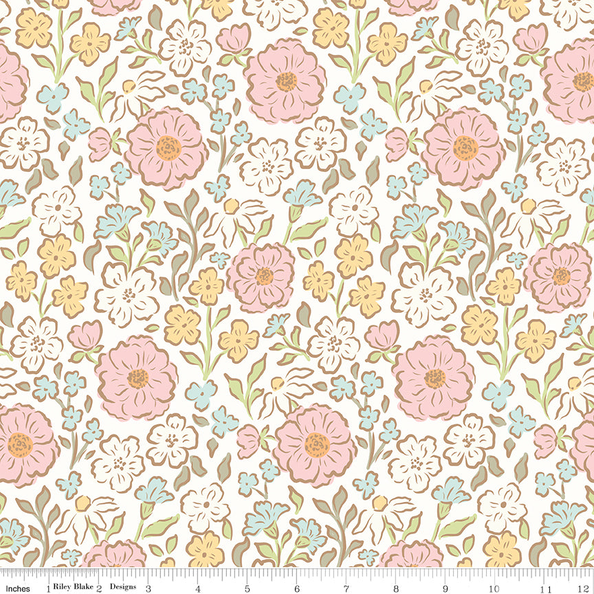Little Posies Main Cloud C18320-CLOUD Cayla Naylor Riley Blake Half Yard