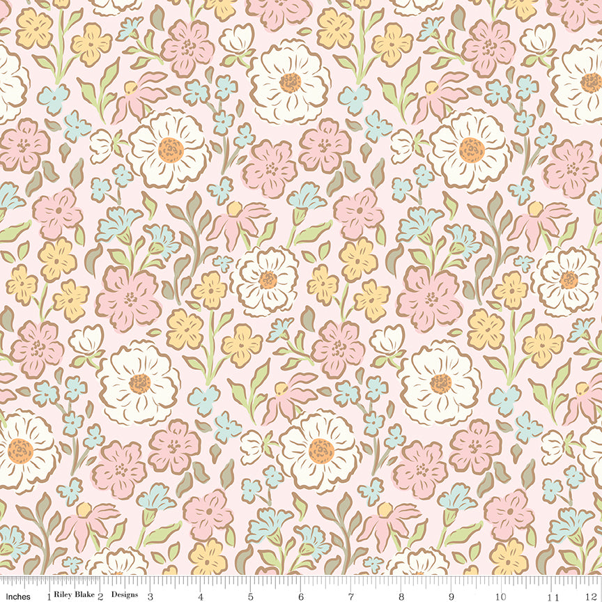 Little Posies Main Pink C18320-PINK Cayla Naylor Riley Blake Half Yard