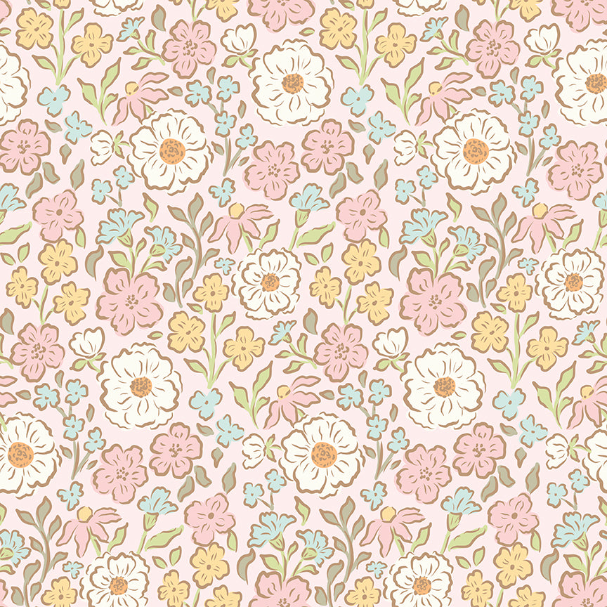Little Posies Main Pink C18320-PINK Cayla Naylor Riley Blake Half Yard