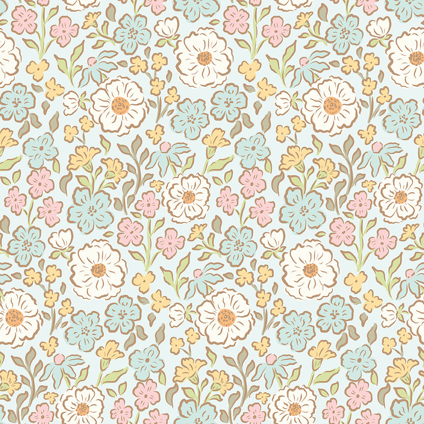 Little Posies Main Powder C18320­-POWDER Cayla Naylor Riley Blake Half Yard