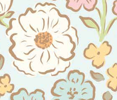 Little Posies Main Powder C18320­-POWDER Cayla Naylor Riley Blake Half Yard