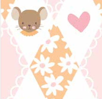 Little Posies C18321-ORANGE Diamonds Orange Riley Blake Half Yard