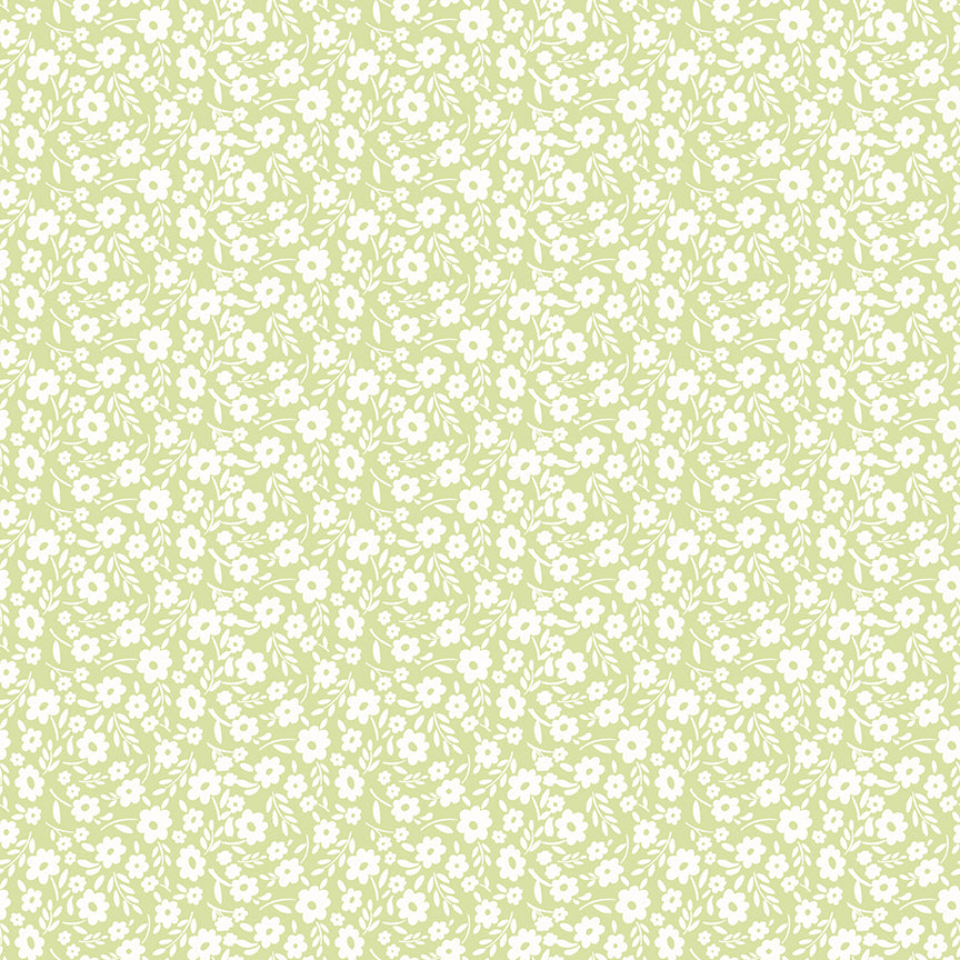 Little Posies Floral Green C18322-GREEN Cayla Naylor Riley Blake Half Yard