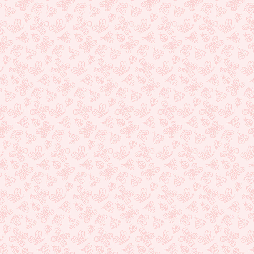 Little Posies Butterflies Pink C18323-PINK Cayla Naylor Riley Blake Half Yard