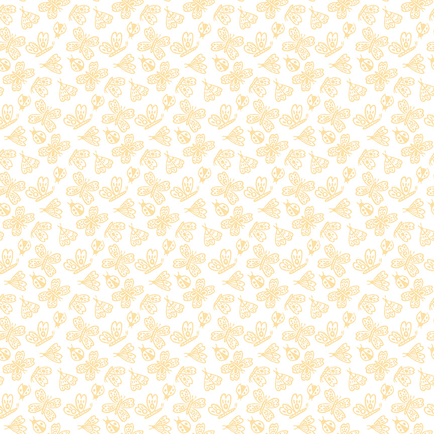 Little Posies Butterflies White C18323-WHITE Cayla Naylor Riley Blake Half Yard