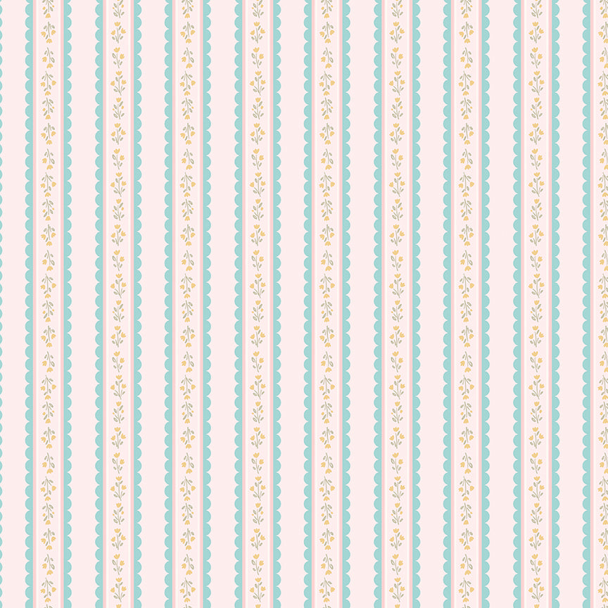 Little Posies Stripes Pink C18324-PINK Cayla Naylor Riley Blake Half Yard