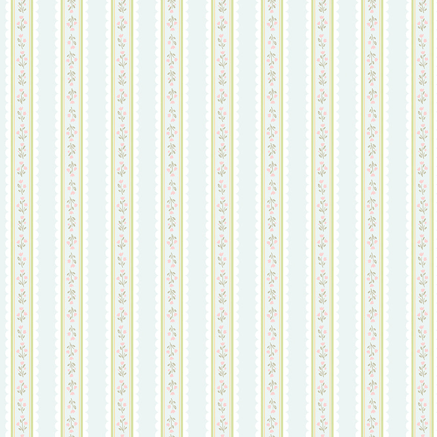 Little Posies Stripes Powder C18324-POWDER Cayla Naylor Riley Blake Half Yard