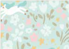 Little Posies Unicorns Aqua C18325-AQUA Cayla Naylor Riley Blake Half Yard