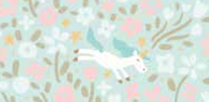 Little Posies Unicorns Aqua C18325-AQUA Cayla Naylor Riley Blake Half Yard