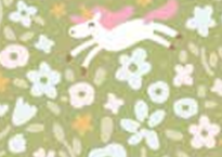 Little Posies Unicorns Green C18325-GREEN Cayla Naylor Riley Blake Half Yard