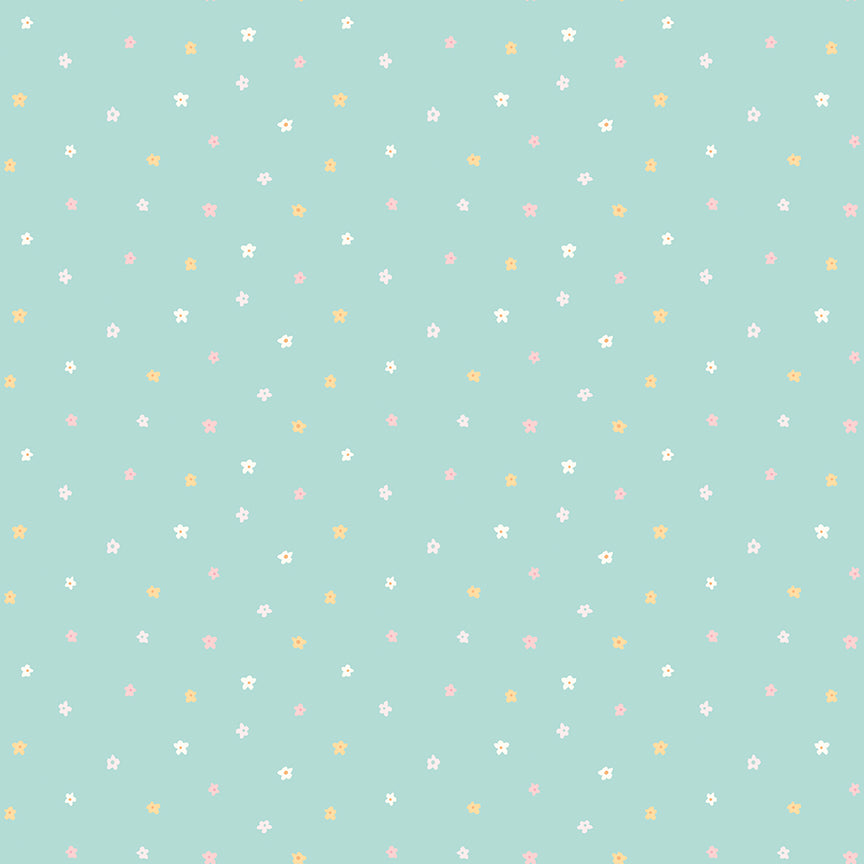 Little Posies Ditsy Teal C18326-TEAL Cayla Naylor Riley Blake Half Yard