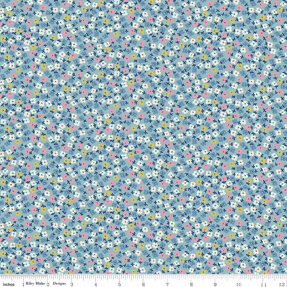 Cath Kidston Signature Collection Teeny One Blue Riley Blake C18376-­BLUE Half Yard