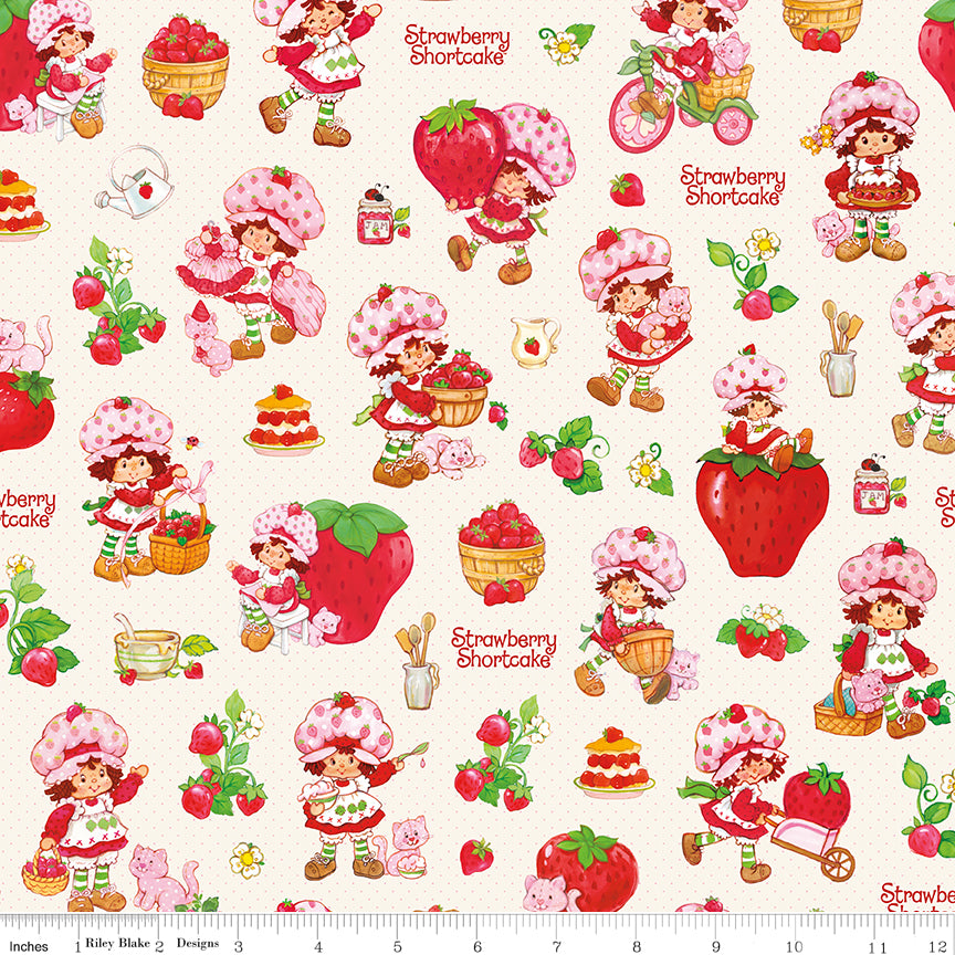 The World of Strawberry Shortcake Main Cream C18560-CREAM Riley Blake Half Yard