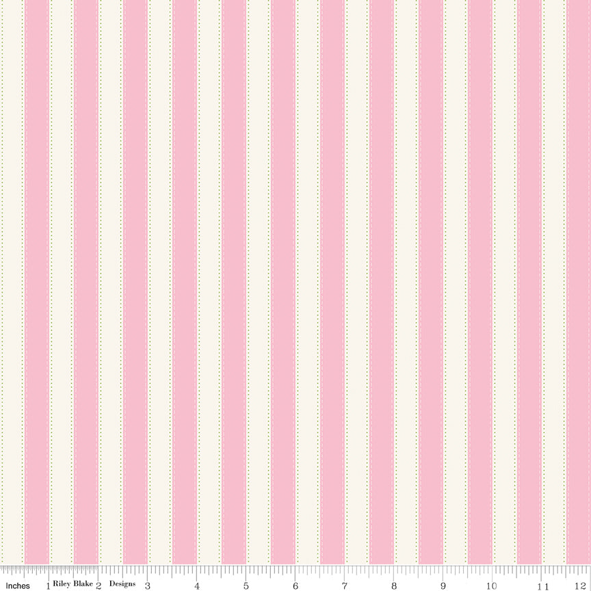 The World of Strawberry Shortcake Stripes Pink Half Yard C18565-PINK Riley Blake