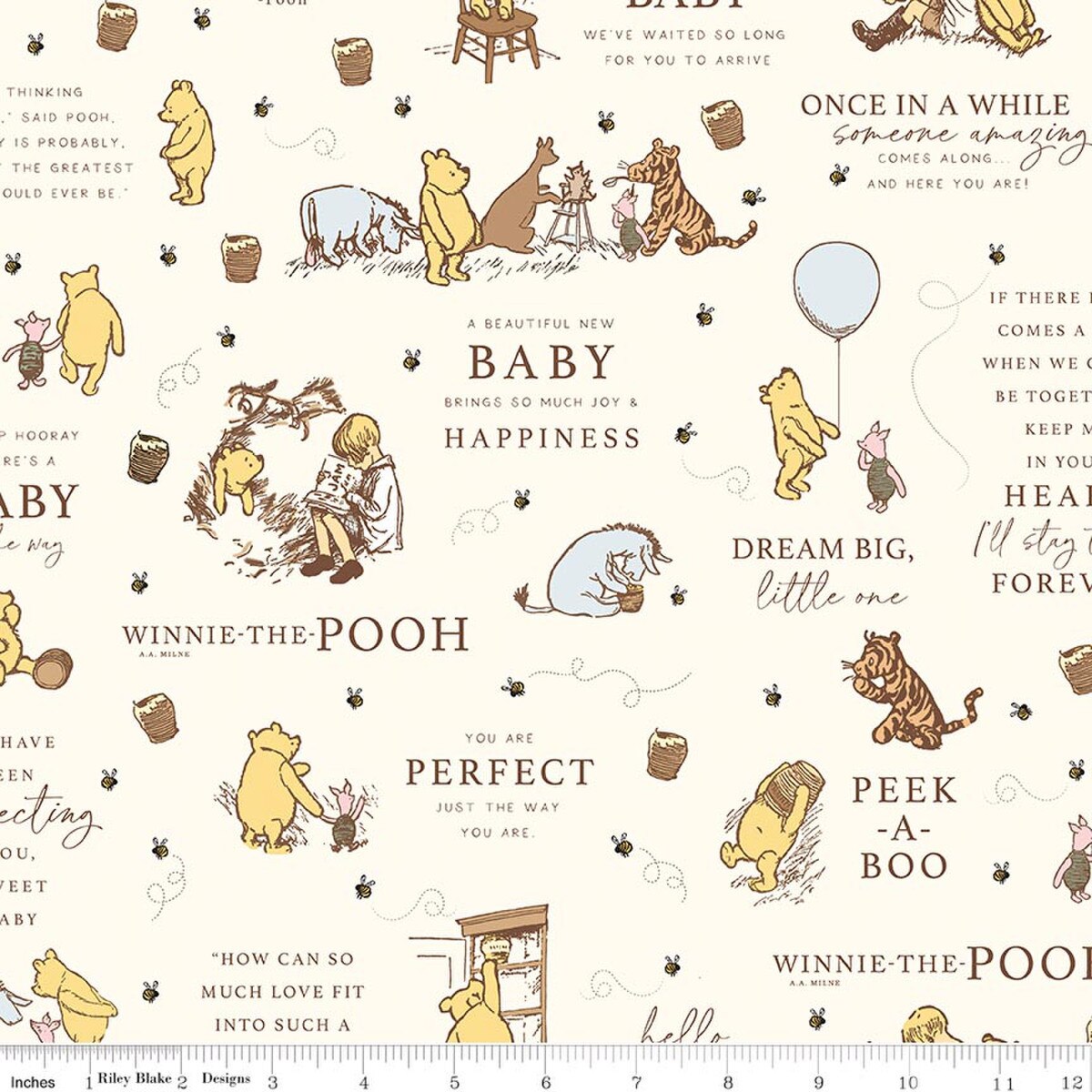 Winnie-the-Pooh Baby Main C18590-CREAM Echo Park Riley Blake Half Yard