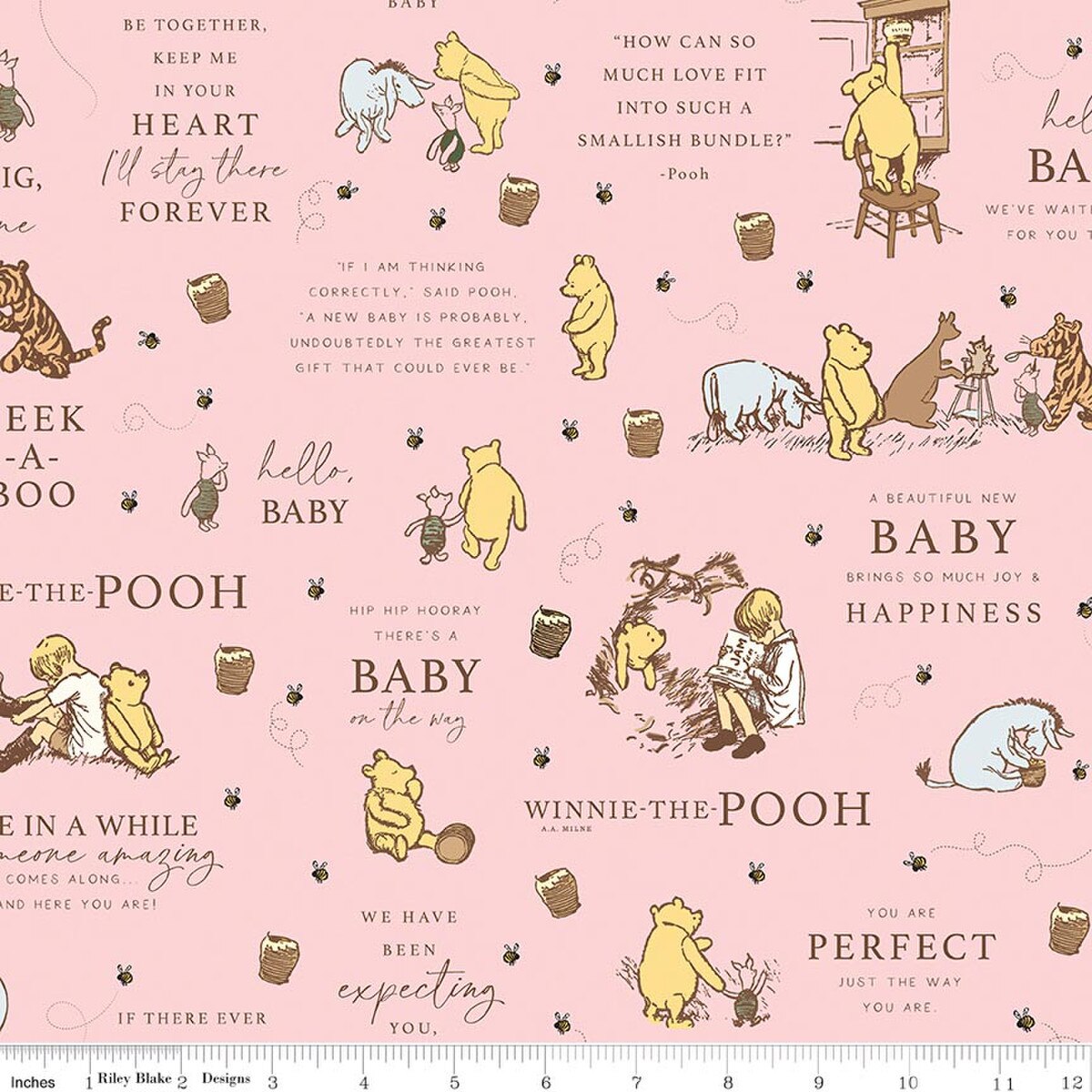 Winnie-the-Pooh Baby Main C18590-PINK Echo Park Riley Blake Half Yard