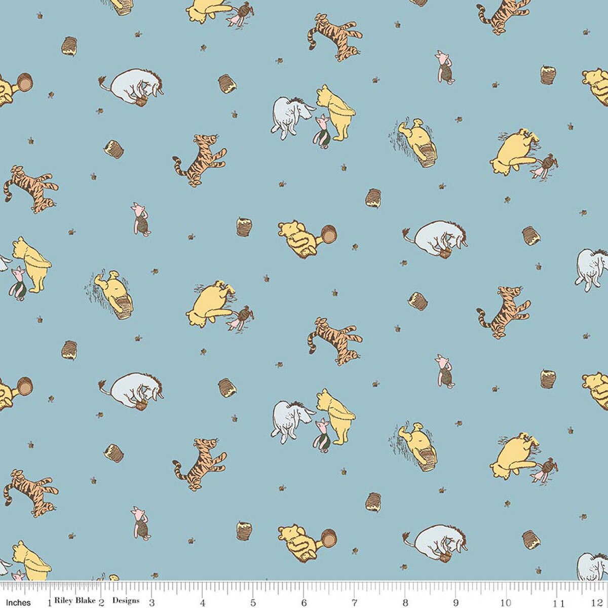 Winnie-the-Pooh Baby Toss C18591-BLUE Echo Park Riley Blake Half Yard