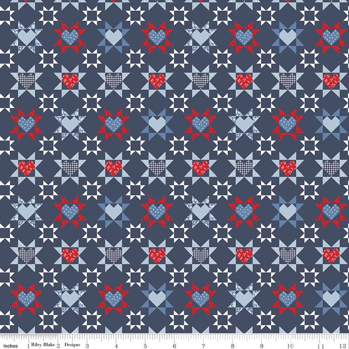 Hooray for the USA Quilt Denim Dani Mogstad Riley Blake Designs C18691-­DENIM Half Yard
