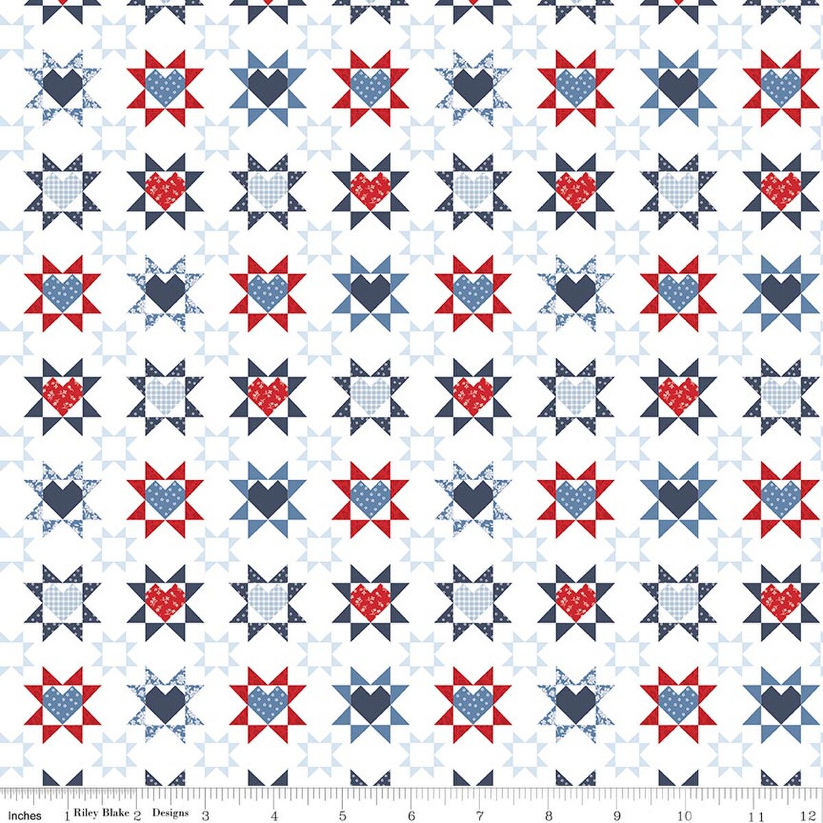 Hooray for the USA Quilt White Dani Mogstad Riley Blake Designs C18691­-WHITE Half Yard