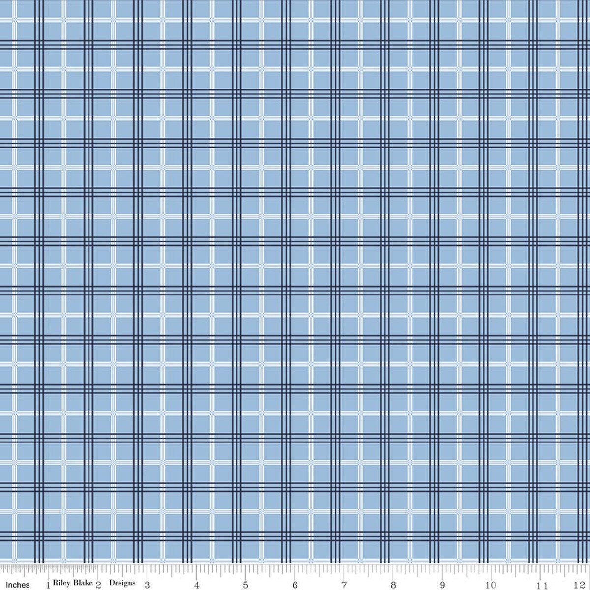 Hooray for the USA C18694-BLUE Plaid Blue Dani Mogstad Riley Blake Half Yard