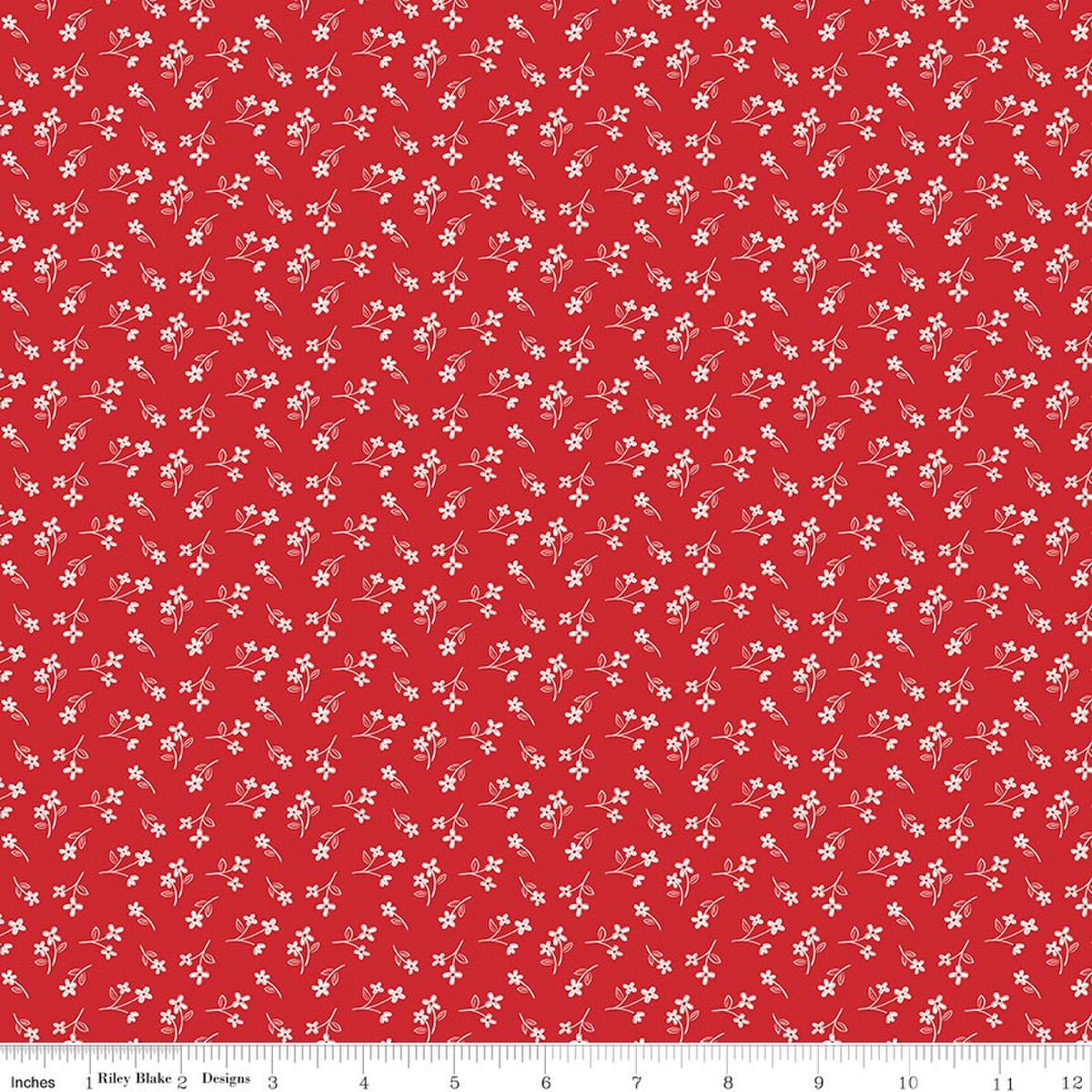 Hooray for the USA C18696-RED Flower Toss Red Dani Mogstad Riley Blake Half Yard