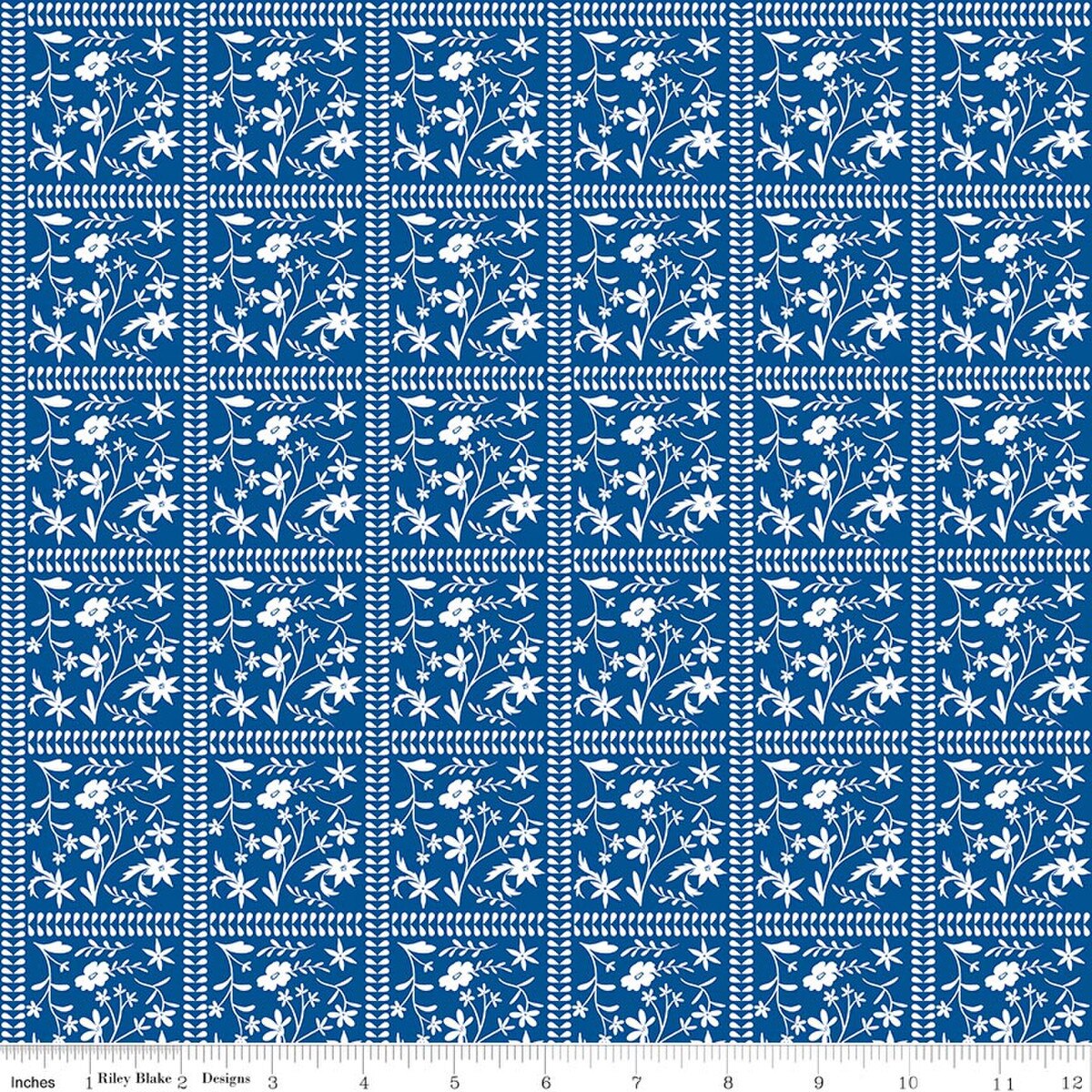 Palmetto Squares Blue Amanda Niederhauser Riley Blake C18732­-BLUE Half Yard