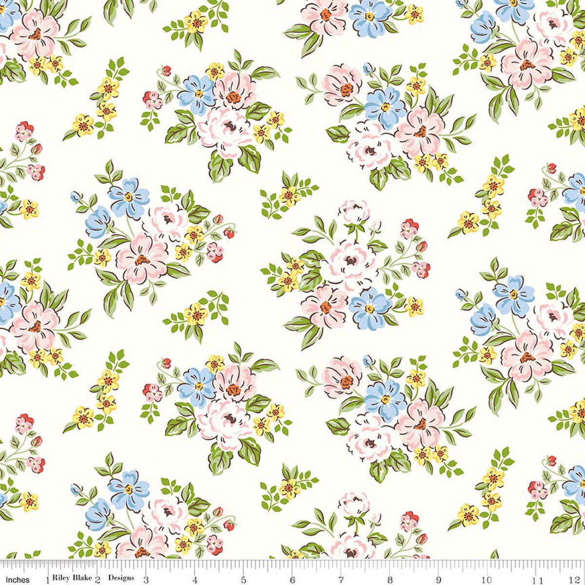 Peter Rabbit™ Spring Bouquet Beatrix Potter Riley Blake C18751-CLOUD Half Yard