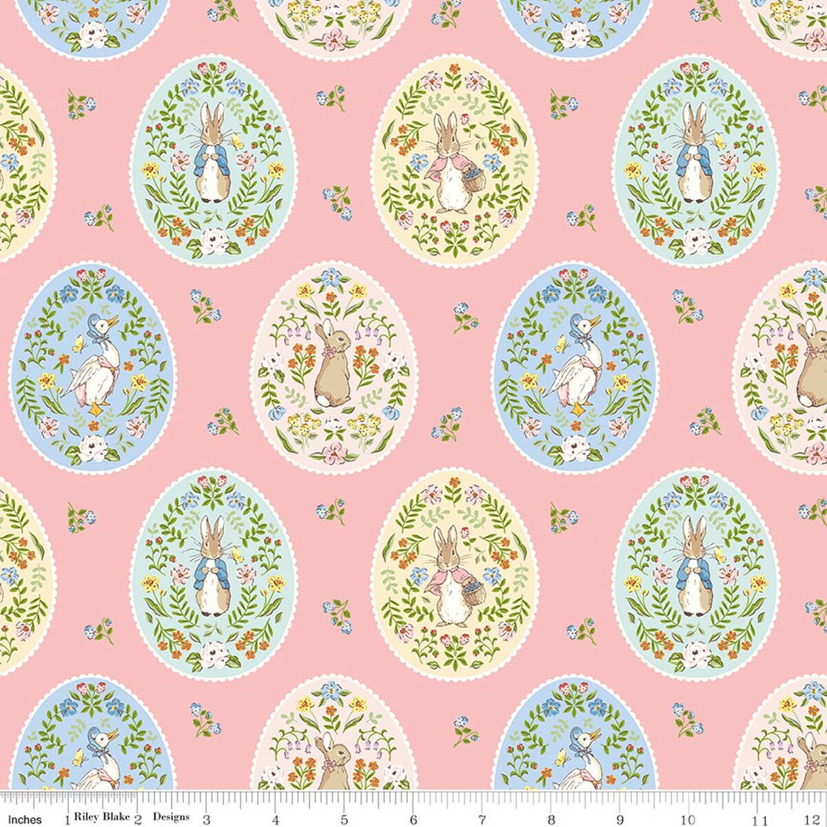 Peter Rabbit™ Spring Painted Eggs Beatrix Potter Riley Blake C18753-BLOSSOM Half Yard