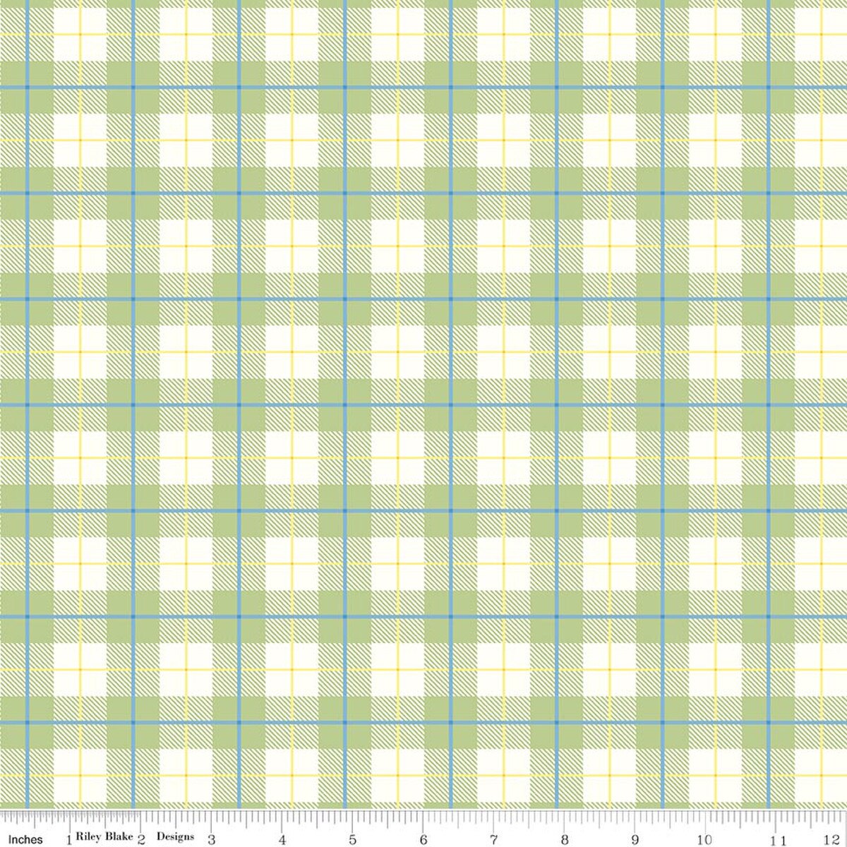 Peter Rabbit™ Spring Plaid Bleached Denim Beatrix Potter Riley Blake C18755-BLEACHEDDENIM Half Yard