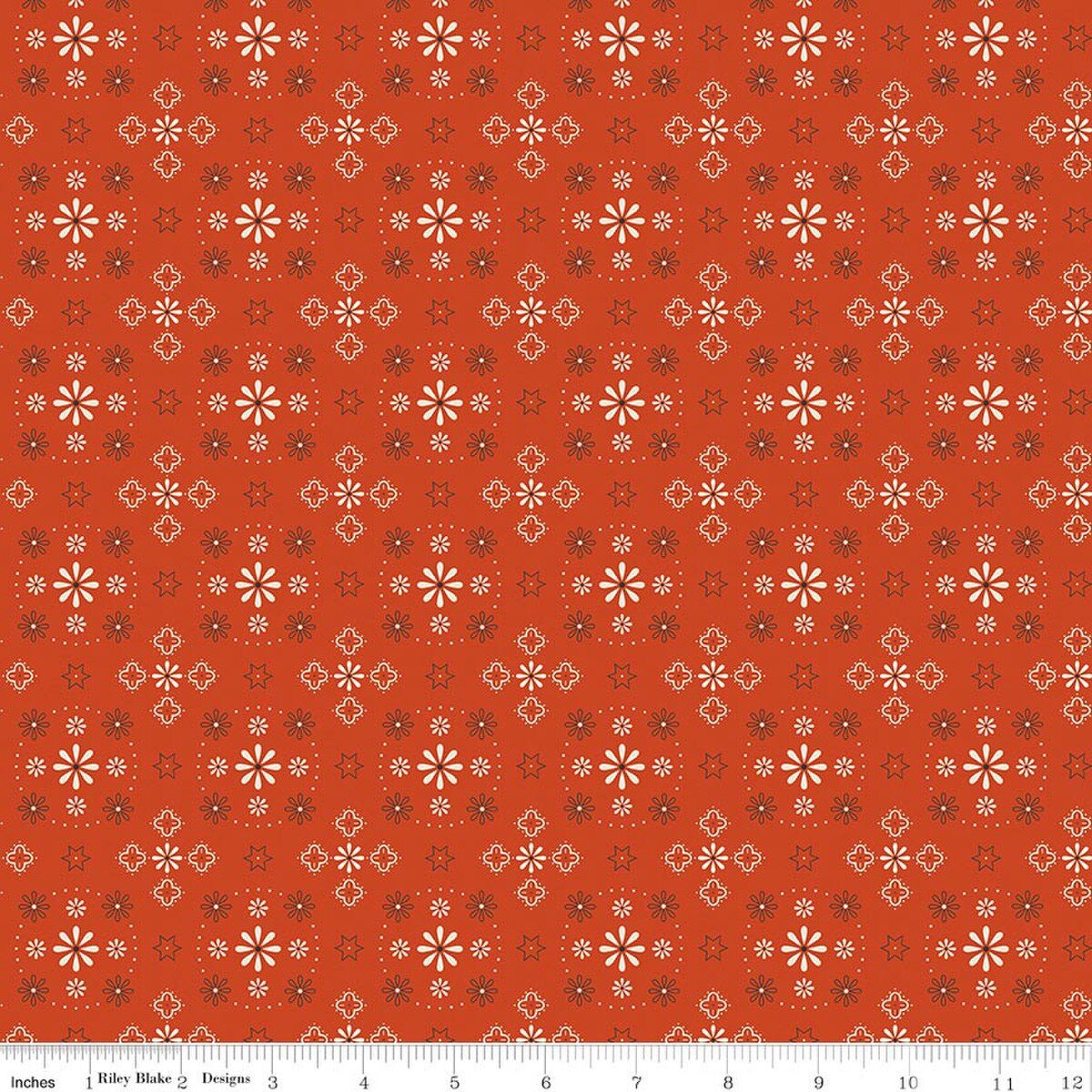 Pumpkin & Licorice C18780­-RUSTY Handkerchief Rusty Lori Holt Riley Blake Half Yard