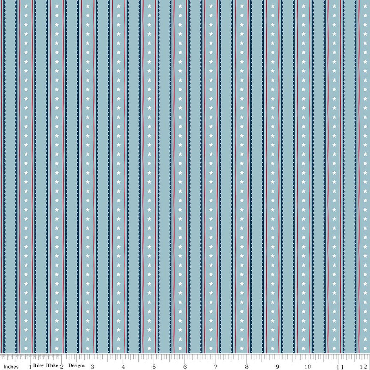 Star-Spangled Garden Stripes Dream My Mind's Eye Riley Blake C18842-DREAM Half Yard