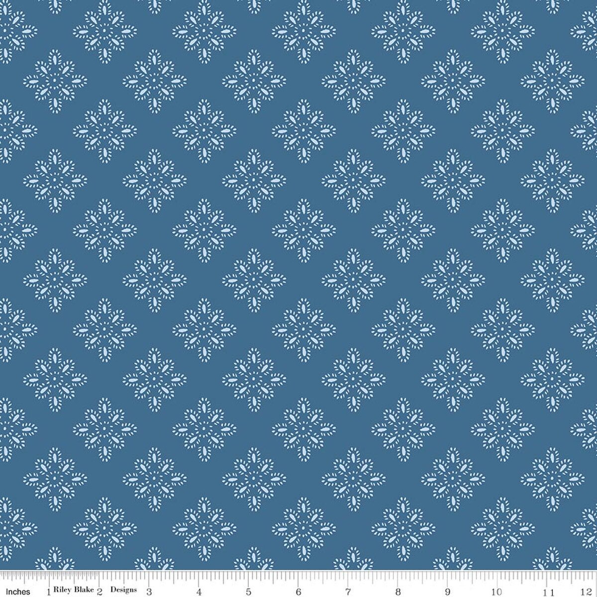 Star-Spangled Garden Eyelet Denim My Mind's Eye Riley Blake C18843-DENIM Half Yard