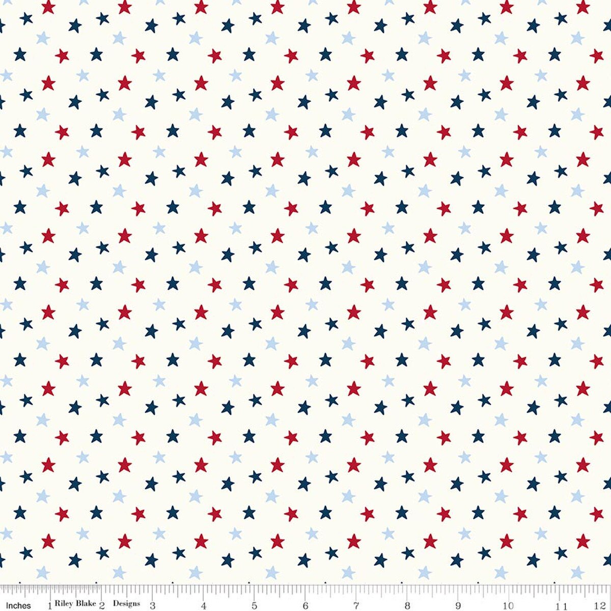 Star-Spangled Garden Stars Cloud My Mind's Eye Riley Blake C18845-CLOUD Half Yard