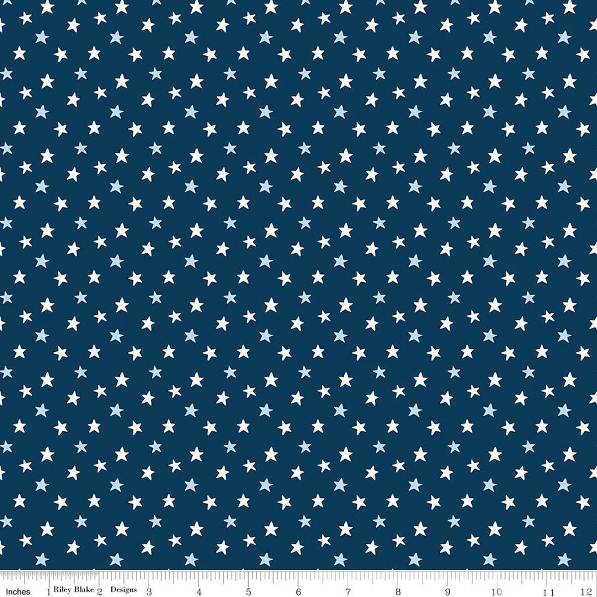 Star-Spangled Garden Stars Oxford Blue My Mind's Eye Riley Blake C18845-OXFORDBLUE Half Yard