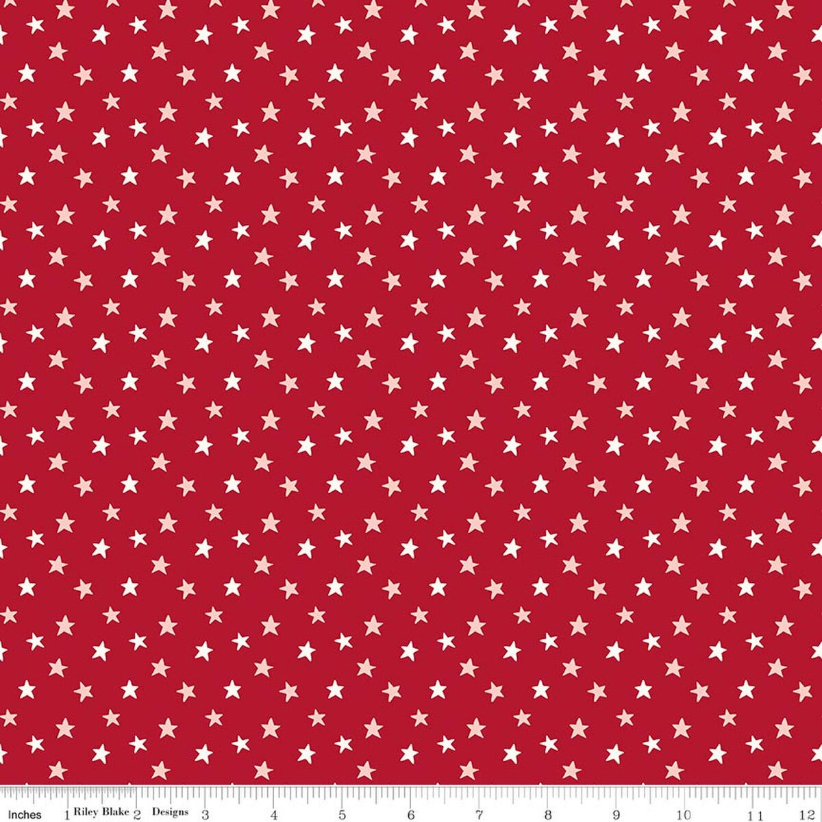 Star-Spangled Garden Stars Redwood My Mind's Eye Riley Blake C18845-REDWOOD Half Yard