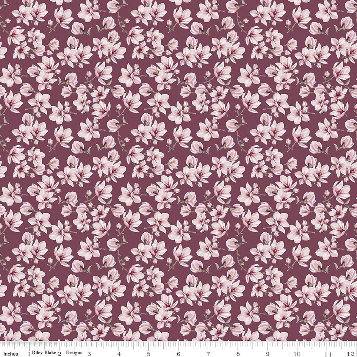 Twilight on the Prairie Magnolias C18851-BURGUNDY Modern Prairie Riley Blake Half Yard