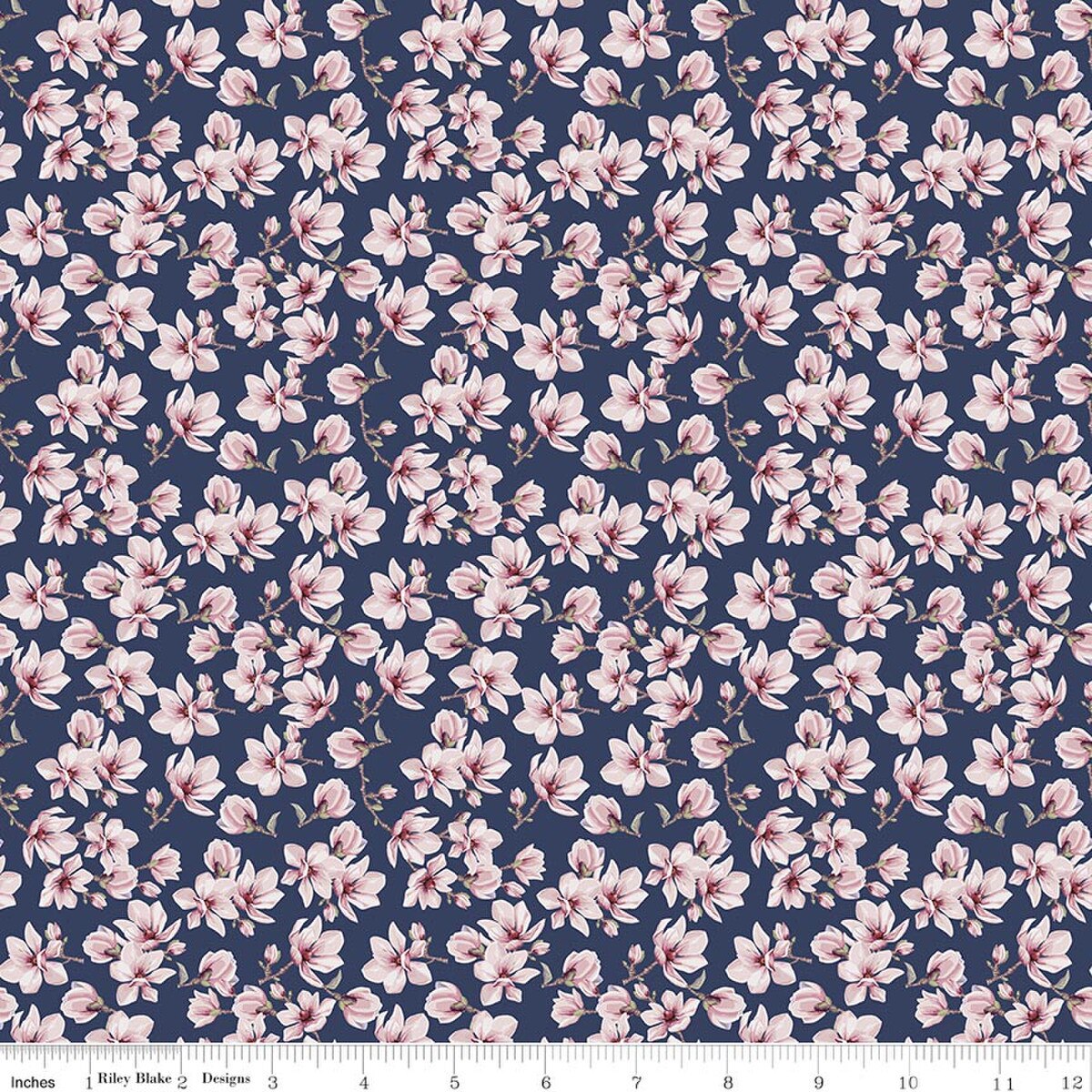 Twilight on the Prairie Magnolias C18851-NAVY Modern Prairie Riley Blake Half Yard