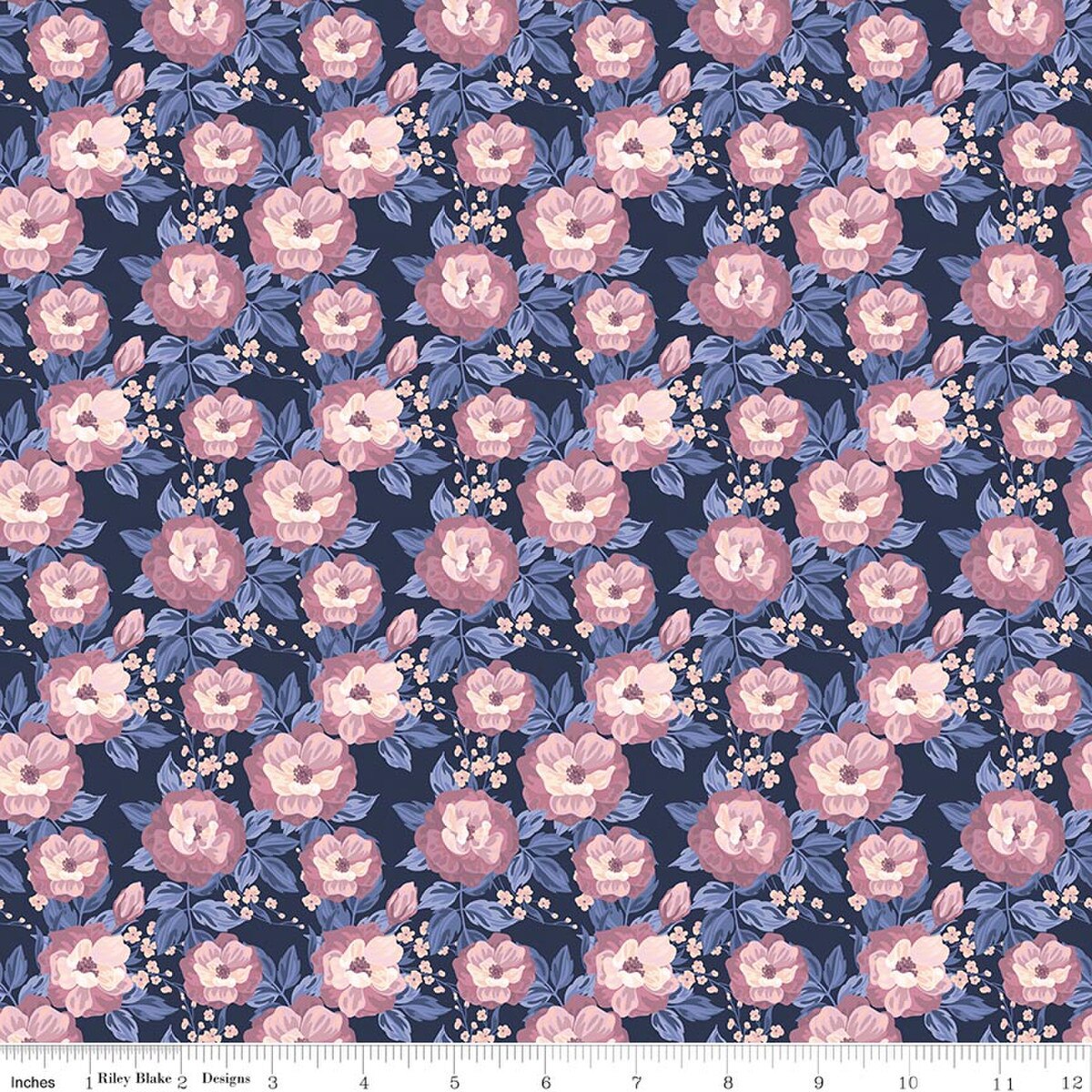 Twilight on the Prairie Floral C18854-NAVY Modern Prairie Riley Blake Half Yard