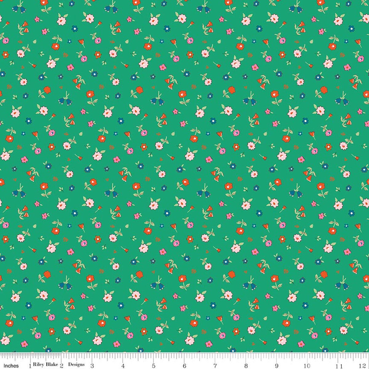 Ashmere Flower Bed Shamrock Minki Kim Riley Blake C18896­-SHAMROCK Half Yard