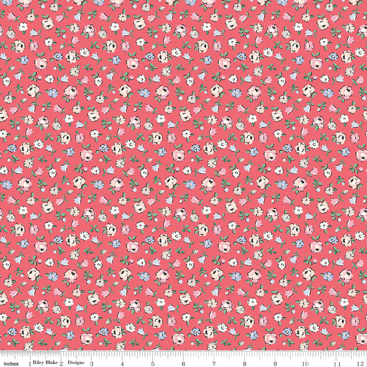 From London, With Love C18991­-RED Ditsy Floral Red Cath Kidston Riley Blake Half Yard