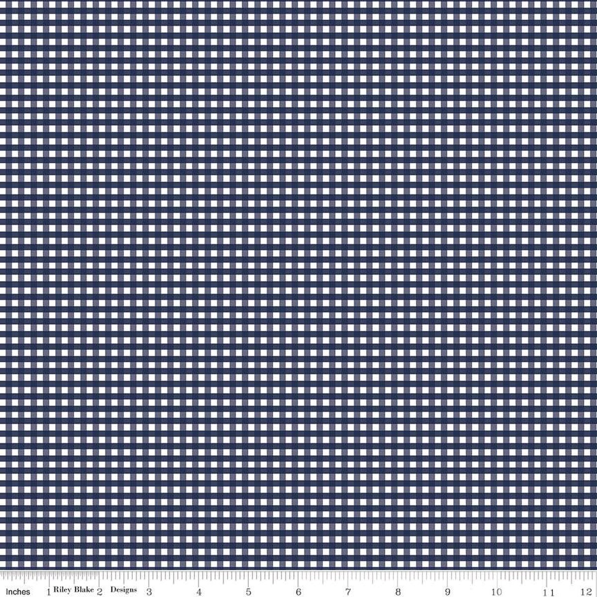 1/8" Gingham Navy C440-21 NAVY Riley Blake Half Yard