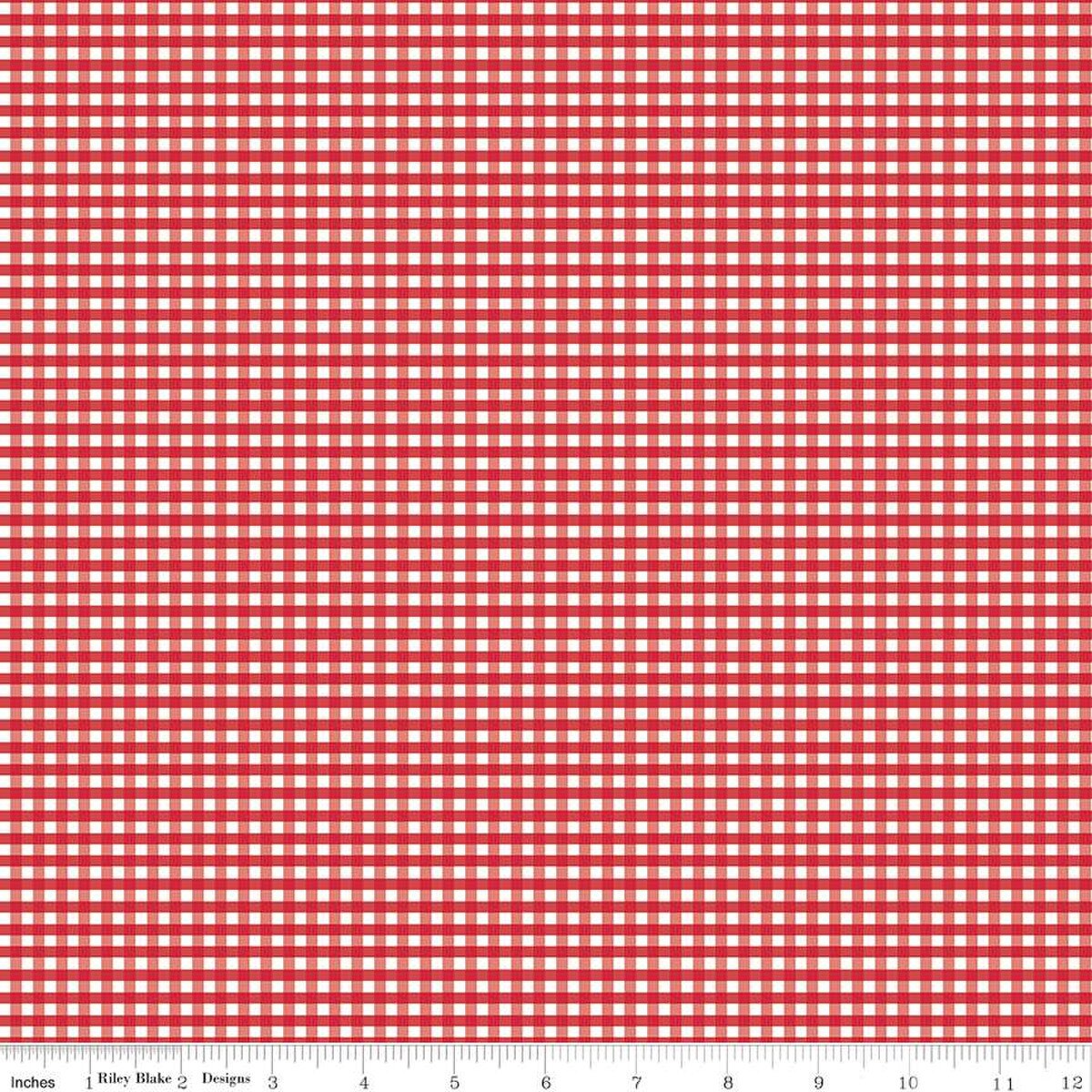 1/8" Gingham Red C440-80 RED Riley Blake Half Yard