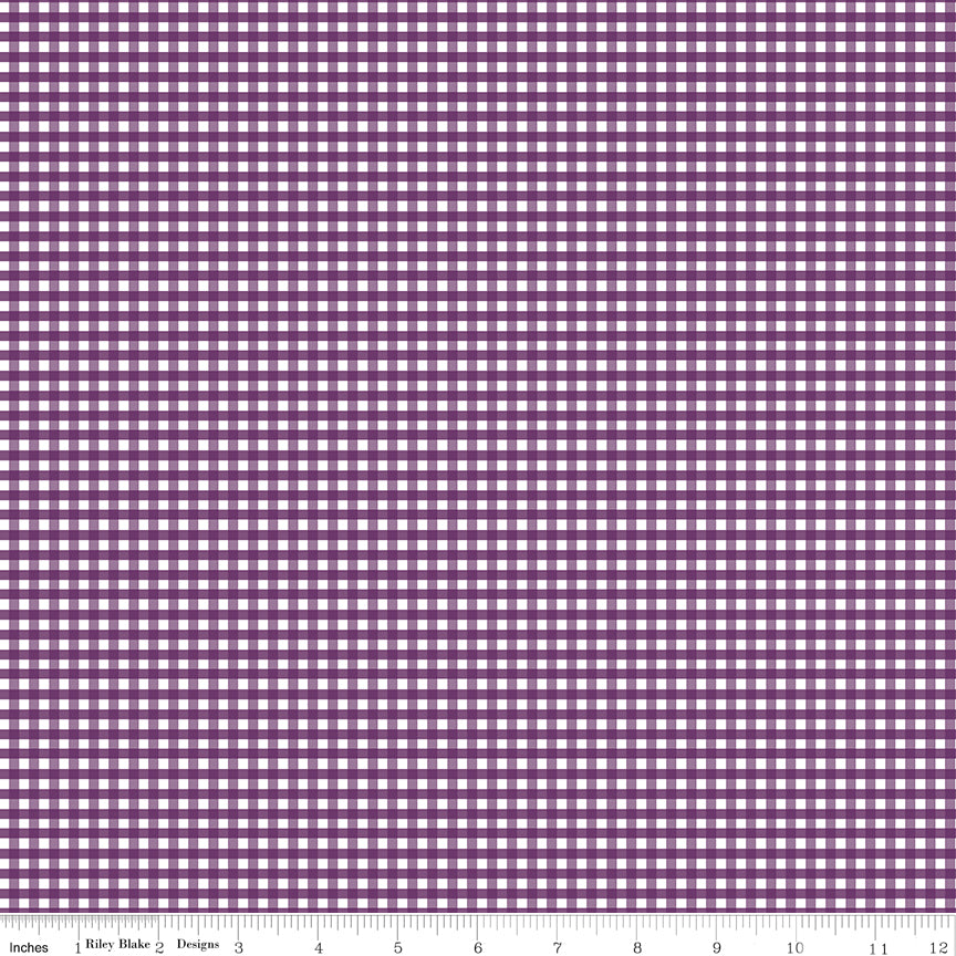 1/8” Small Gingham Eggplant Riley Blake Designs C440-EGGPLANT Half Yard