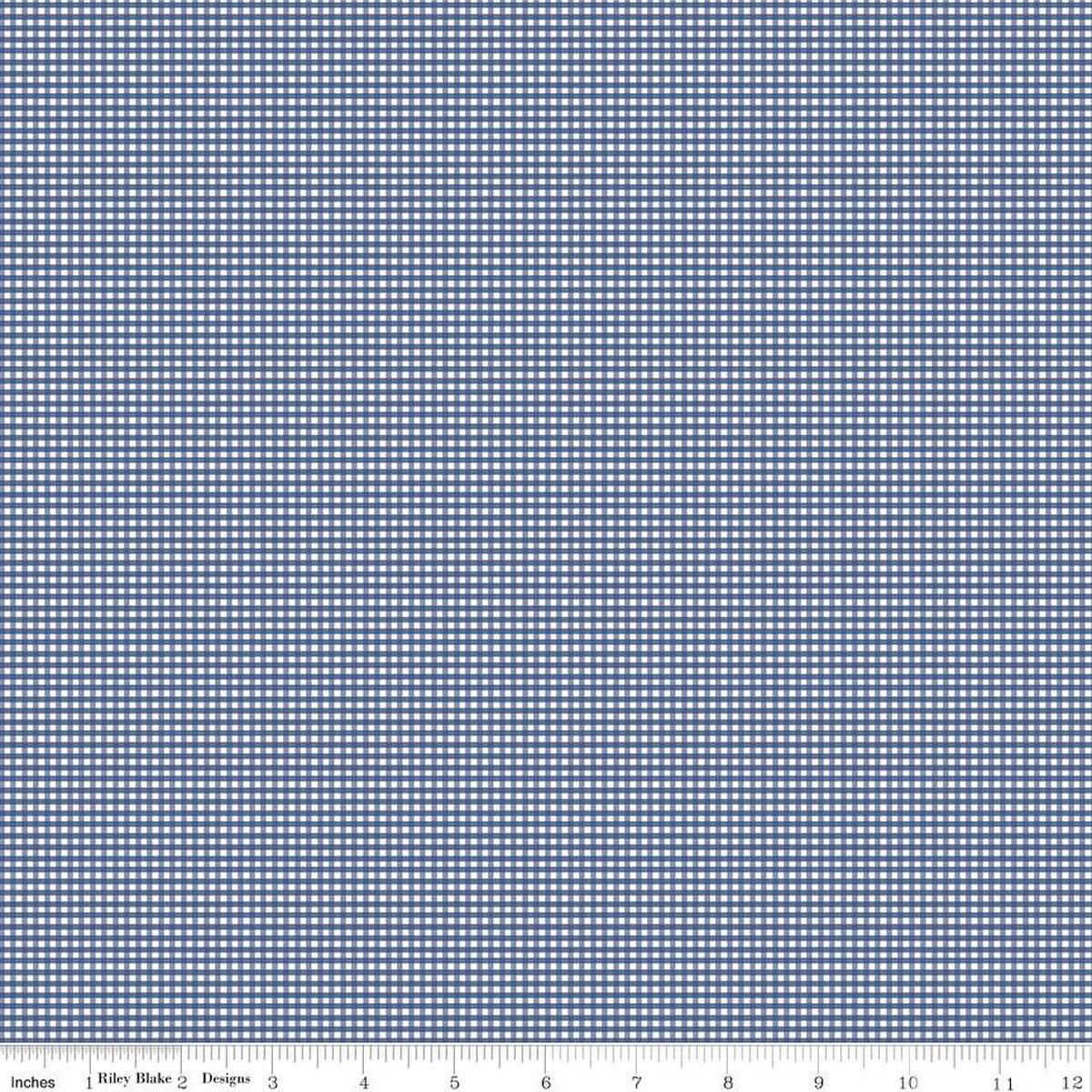 Micro Gingham Denim Riley Blake Designs C455­-DENIM Half Yard