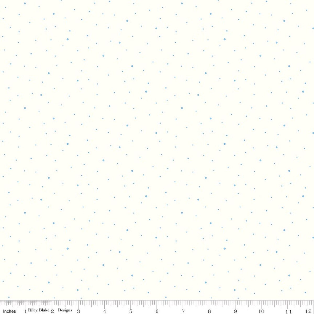 Dapple Dot Boy Blue C645-BOYBLUE on Off White Riley Blake Half Yard