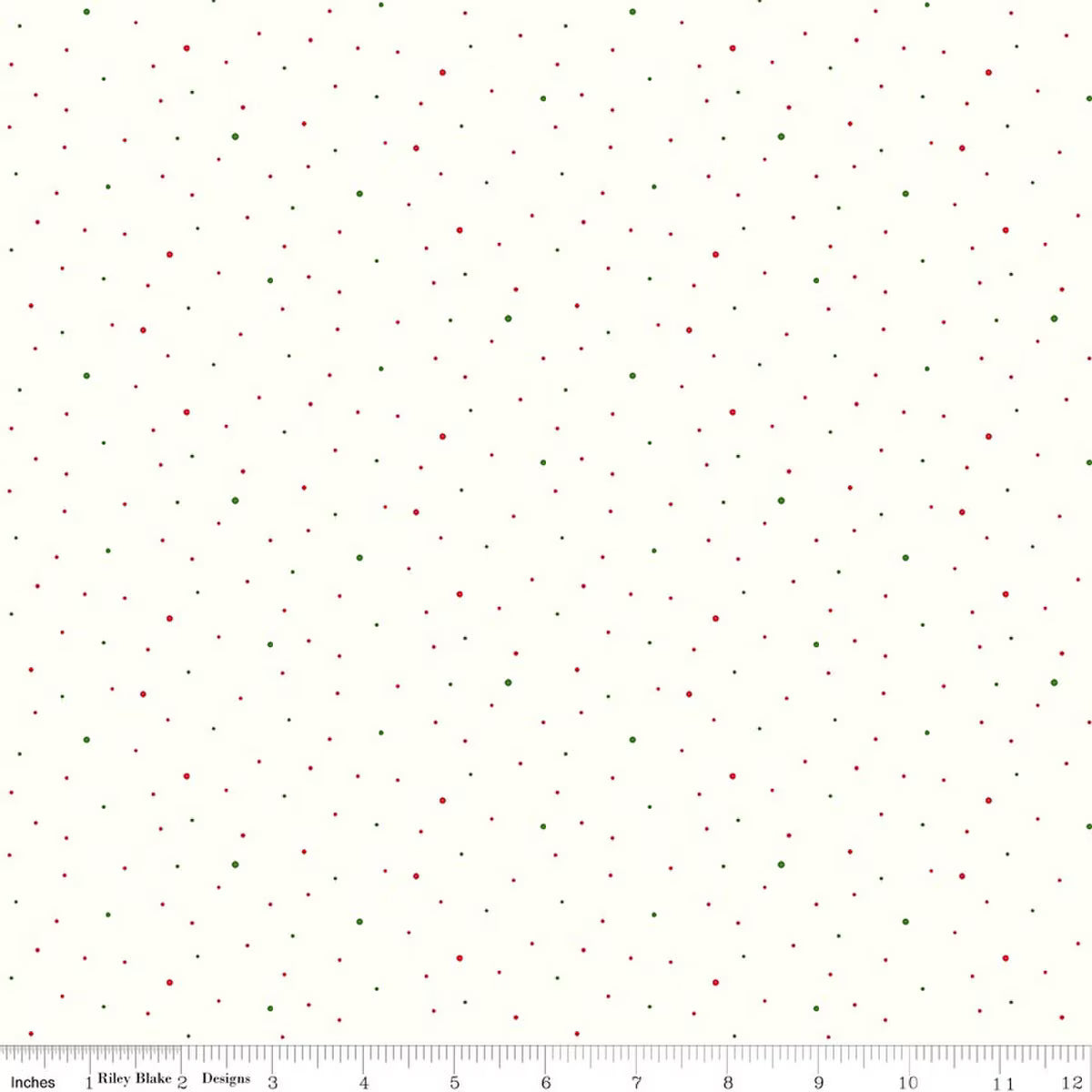 Dapple Dot Christmas C645-CHRISTMAS on Off White Riley Blake Half Yard